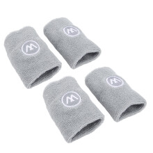 2 Paar graue Handgelenk-Schweißbänder, absorbierendes Polyester