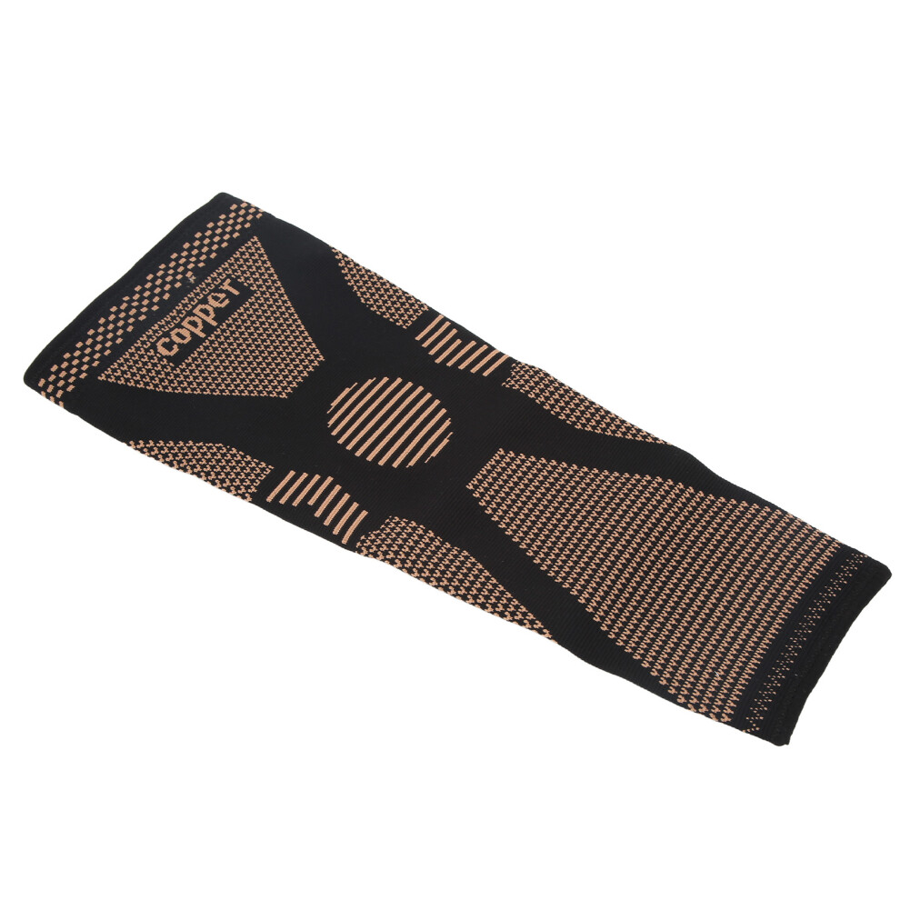 Black Elastic Sports Knee Guard Xxl Non-Slip Compression Sleeve Nylon Support Copper