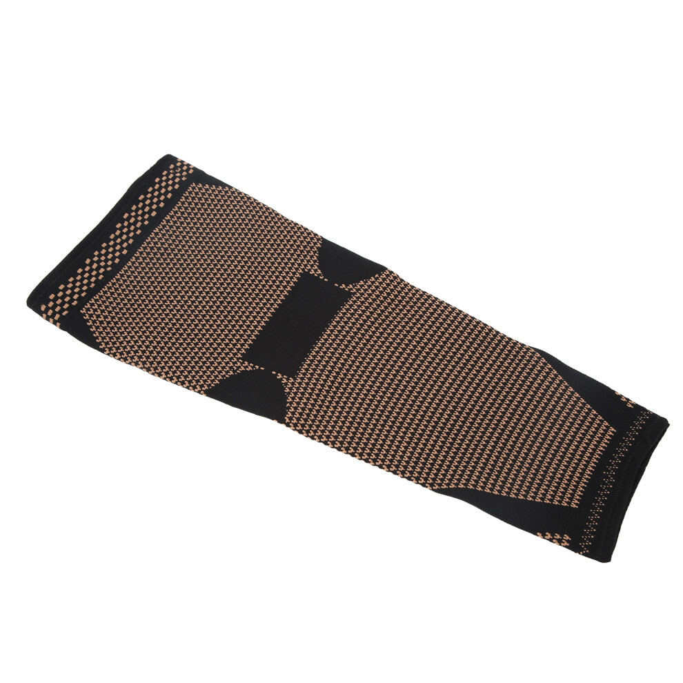 Black Elastic Sports Knee Guard Nylon Non-Slip Compression Sleeve L, Xl, Xxl In Copper