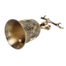 Gehörnchenformige Zinklegierung Handglocke – Vintage-polierte Oberfläche, 5,4x11,6 cm