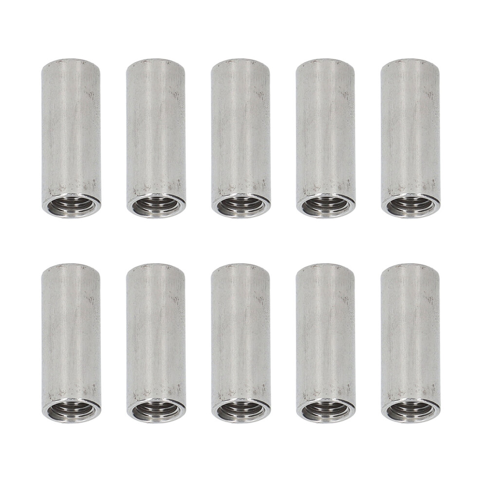 10Pcs M12x1.75 Stainless Steel Coupling Nuts Female Thread 40Mm Set 4911371902533