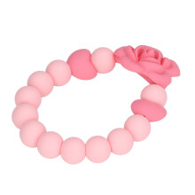 Silicone Schnullerkette Rosa Blumenform Sicher, Strapazierfähig, DIY-Spielzeug