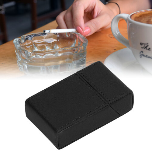 Portable Black PU Leather Cigarette Case Holds 20PCS - Great Gift Idea 1