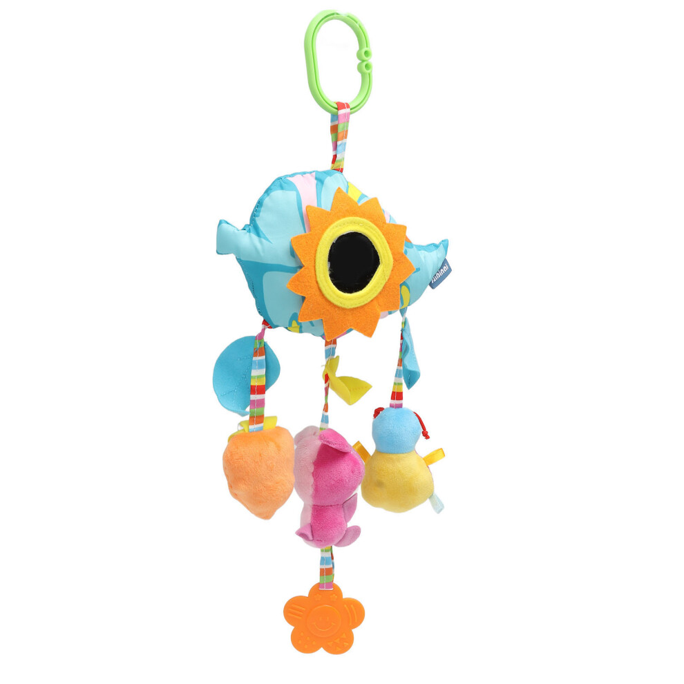 Colorful Plush Hanging Rattle Baby Toy, Safe Stroller Animal Bell