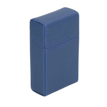 PU Leather Cigarettes Box Holder 20pcs Travel Case Blue 10x3x6cm