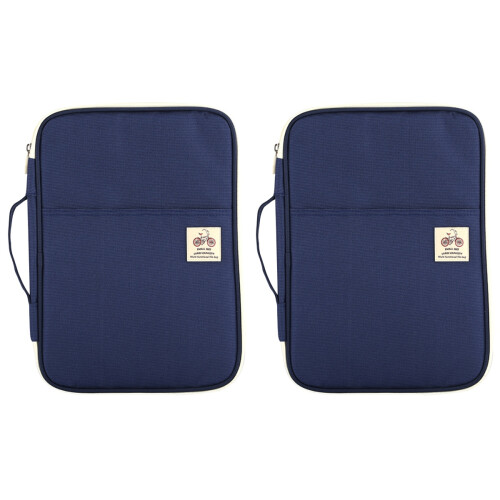2Stk Business Reise-Organizer A4 Dokumentenmappe Navy 1