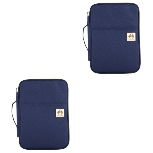 2Stk Business Reise-Organizer A4 Dokumentenmappe Navy 2