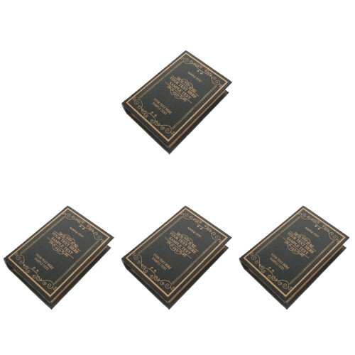 4Stk Schwarze Holz Buchbox Für Zuhause Und Büro 2