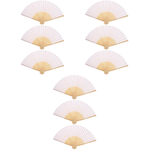9Pièces Éventail Bambou Pliable DIY Décoration Portable Élégant 2
