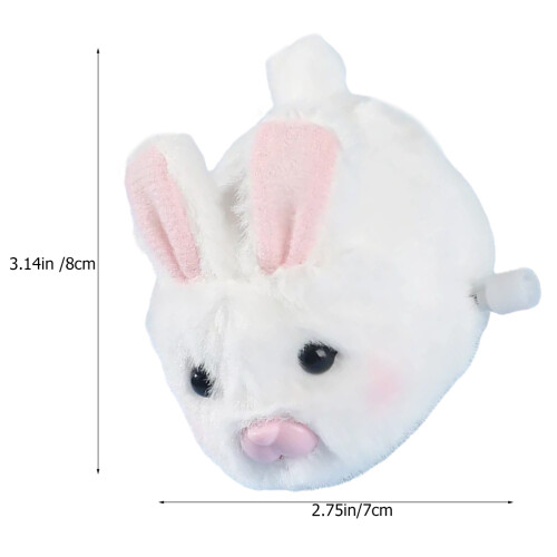 2Pièces Peluche Animale Décorative Blanche Jouet Mécanique 2