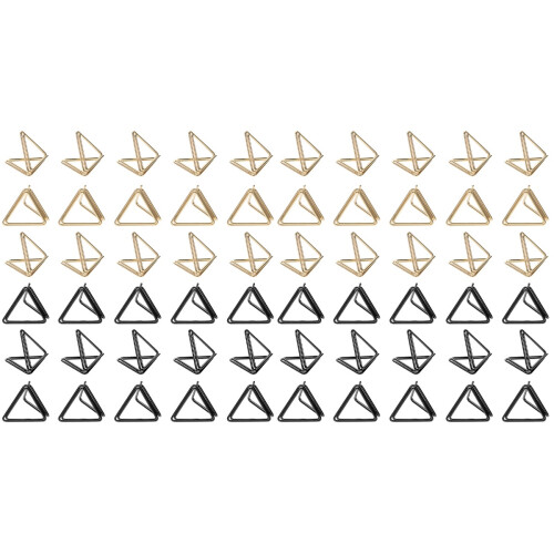 60Pièces Pince-Notes Triangulaires En Alliage D'aluminium Multicolores 2