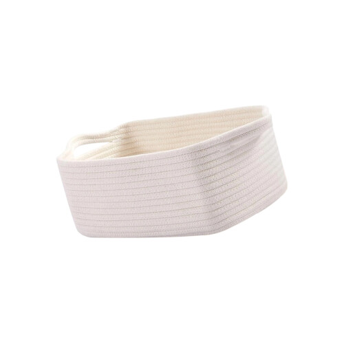 Panier de rangement en corde de coton tissé à la main,-Blanc