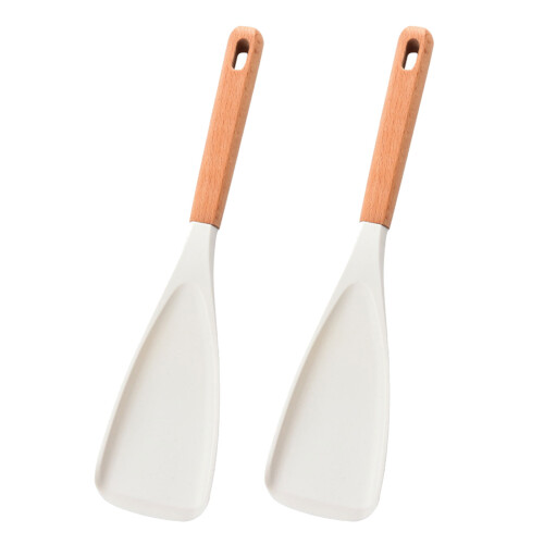 Cuillère de cuisine en Silicone, outil de cuisine-Blanc
