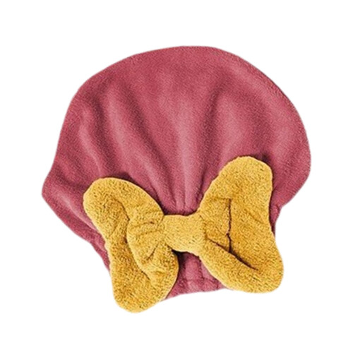 Bonnet de serviette en Microfibre facile à utiliser,-Rouge
