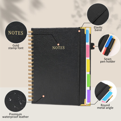 Carnet d'affaires professionnel 300 Pages doublées, reliure-noir 1