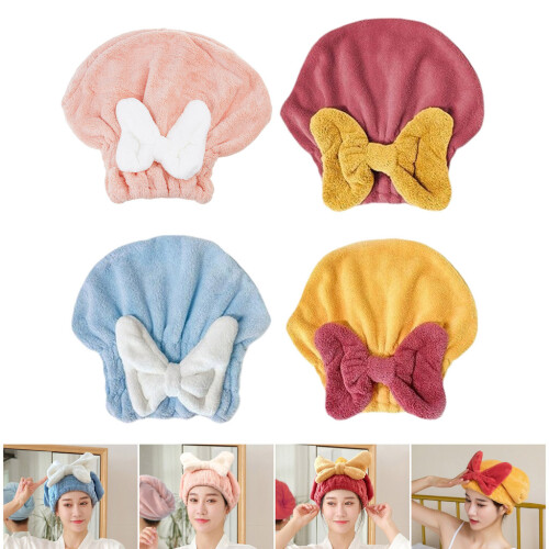 Bonnet de serviette en Microfibre facile à utiliser,-Rouge 1