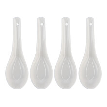 Porcelain Soup Spoons for Daily Dining, Ceramic Soup Spoons with Stackable Design and Dishwasher Safe Feature, Heat Resistant and Comfortable Grip,