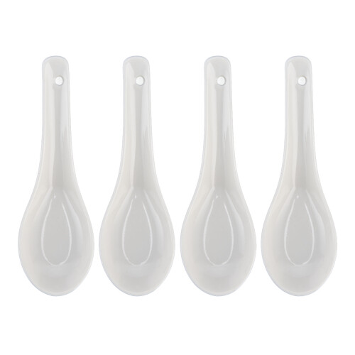 Non-slip Handle Design for Asian Tableware, Porcelain Soup Spoons with Comfortable Grip and Versatile Serving Spoons Functionality, Deep Oval Spoon