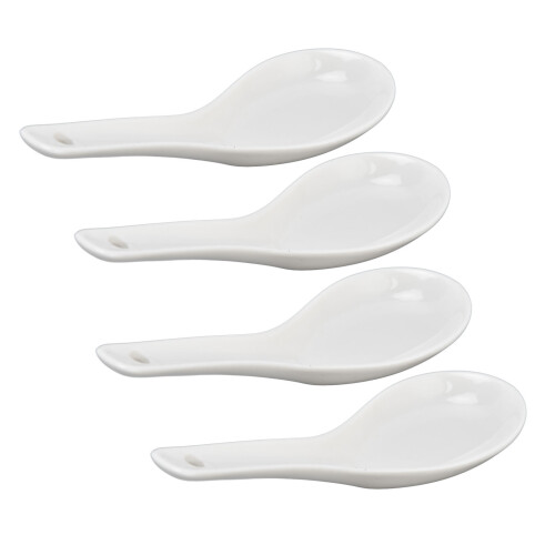 Non-slip Handle Design for Asian Tableware, Porcelain Soup Spoons with Comfortable Grip and Versatile Serving Spoons Functionality, Deep Oval Spoon 2