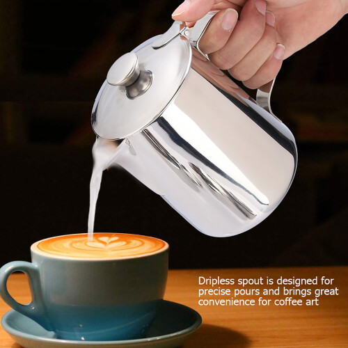 Εργαλείο Τέχνης Καφέ Latte, Κανάτα Αφρόγαλα από Ανοξείδωτο Ατσάλι με Εργονομική 1