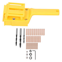 Diy Woodworking Tools, Complete Toolset For Accurate Woodwork, Adjustable Drilling Guide, Self-centering Jig, Metal Sleeve Drill Adapter, Woodworking
