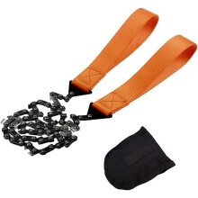 Scie à chaîne de poche de survie avec poignée en paracorde, outil idéal pour la randonnée et le camping, conception légère et portable