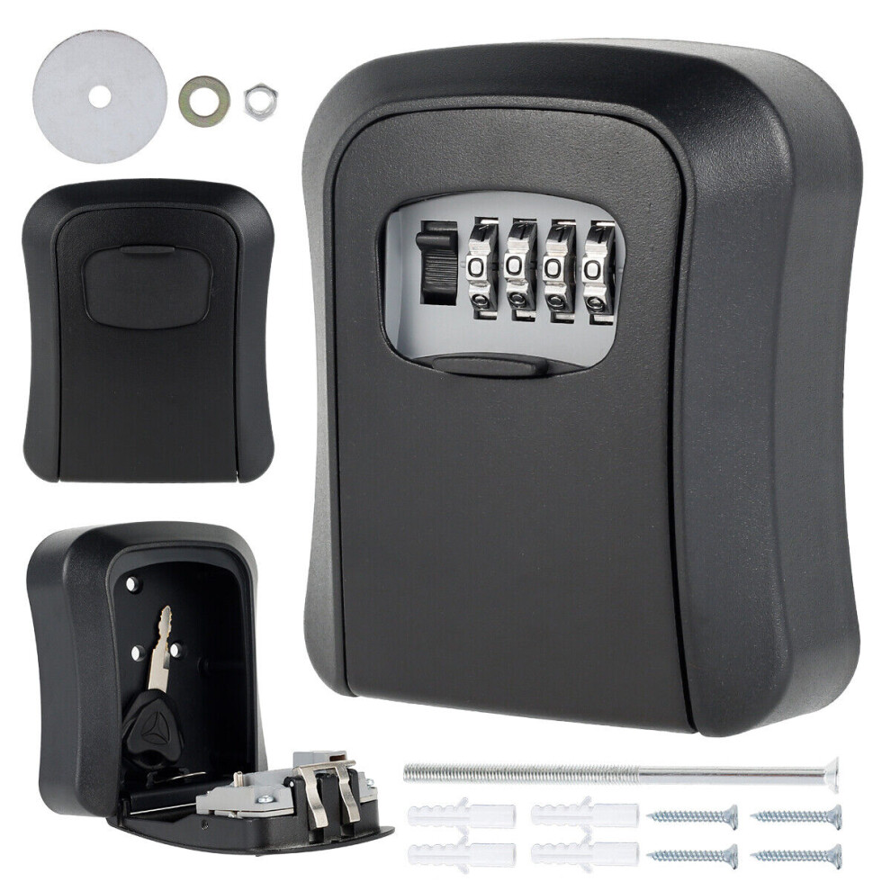 Resettable Code Lockbox, Emergency Entry Wall-Mounted Large Internal Storage Waterproof Sturdy Aluminum Alloy For Indoor Outdoor 9405630021158