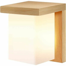 Moderne, creatieve LED-wandlamp met voet van natuurlijk rubberhout en hoogwaardig eikenhout voor eenvoudige installatie in studeerkamer, gang,