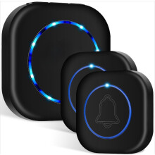 Sonnette sans fil innovante avec mini-bouton étanche, volume réglable et mode silencieux, 45 sonneries, installation facile, fonction mémoire,