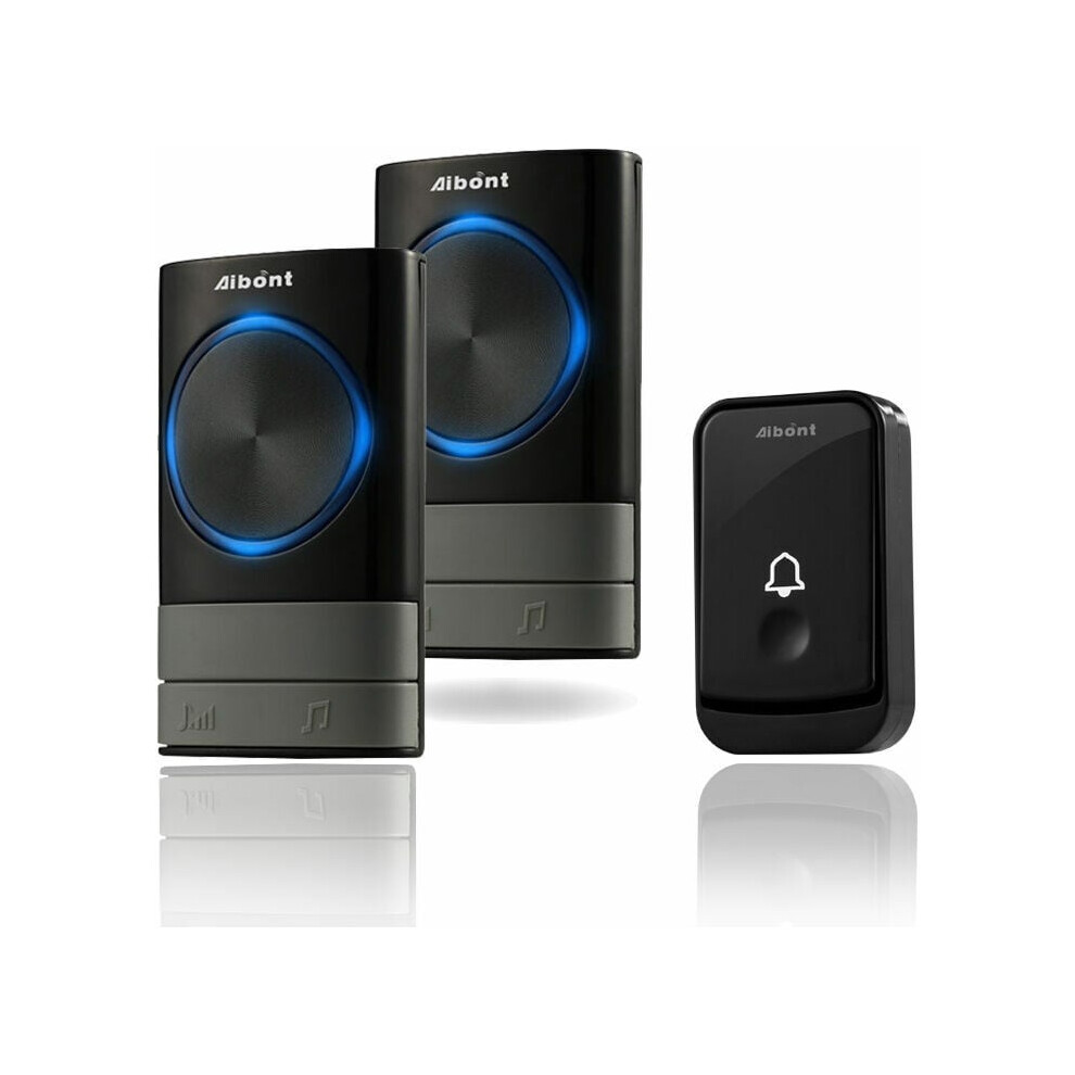 Wireless Doorbell Kit With 300 Meters Signal Range, Waterproof & Dustproof Outdoor Button, Plug-In Receivers For Hassle-Free Setup, Adjustable Volume 9173940381339