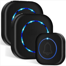 Sonerie de ușă wireless pentru casă și birou, rază de acțiune de 260 m, funcționare cu baterii, 45 de sonerii și volum reglabil (rezistent la