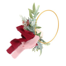 Metallgirlande für Hochzeiten mit handgefertigten Seidenblumen, 1,5 Meter, Brautjungfern