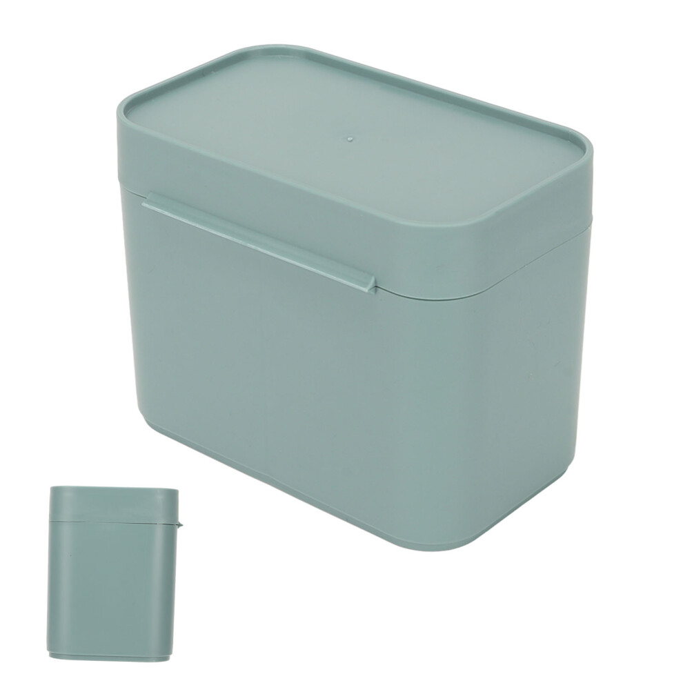 Green Plastic Desktop Storage Box 2 Grids Dustproof Organizer