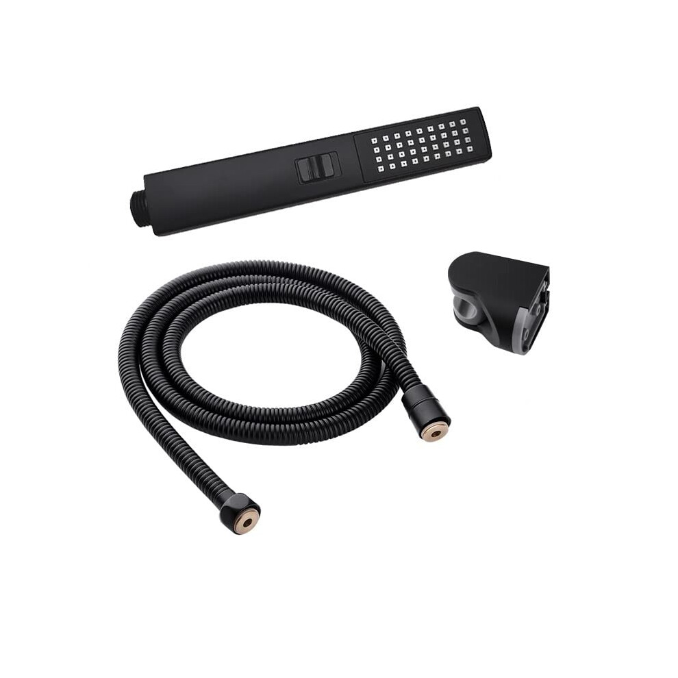 Shower Head And Hose Hand Shower Head Handheld Bathroom Faucet Sprayer Abs Plastic (Color : Square Set Black) 9426802539257
