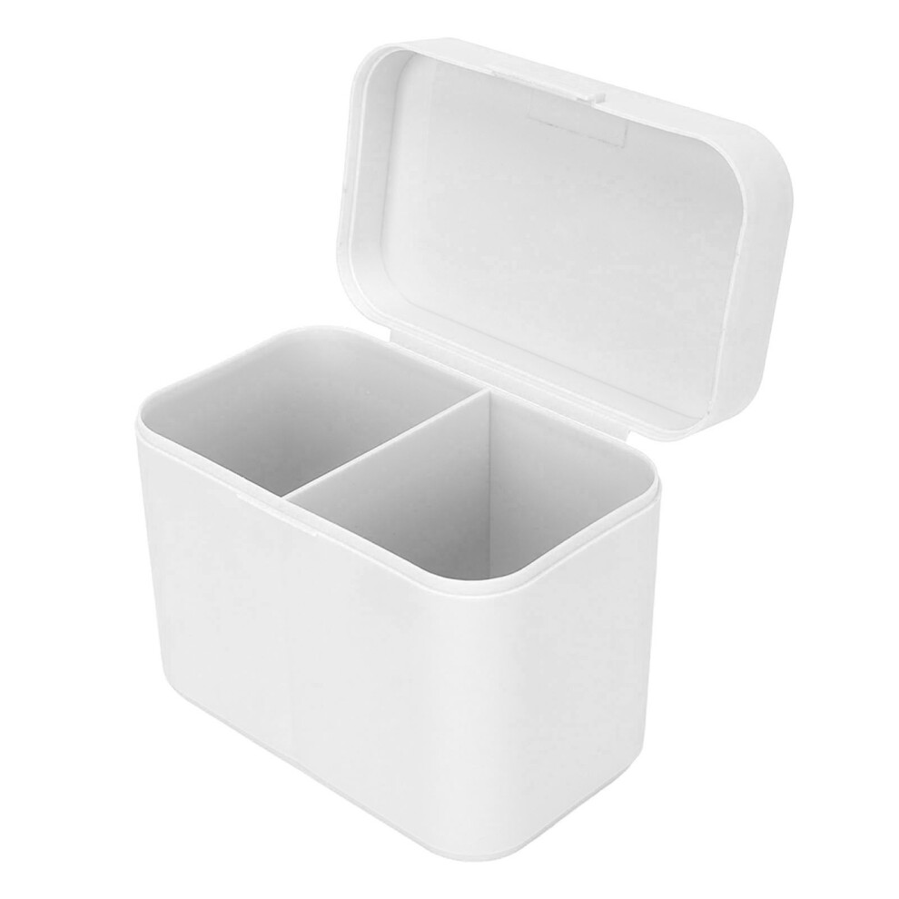 Grey Multifunctional Desktop Storage Box 2 Grids Dustproof Plastic