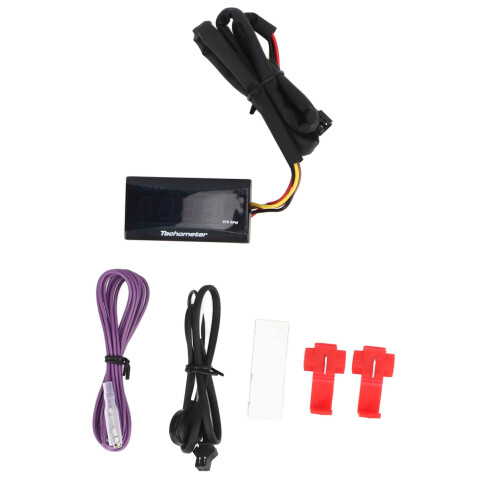 Motorcycle DC 12V Tachometer LCD Rainproof Backlight 60x30x13mm 2