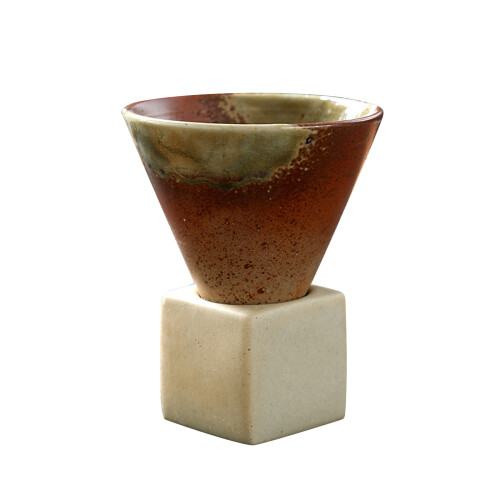 Tazza in ceramica da 200 mL con base - Blu, Marrone, Multicolore