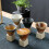 Tazza in ceramica da 200 mL con base - Blu, Marrone, Multicolore 8