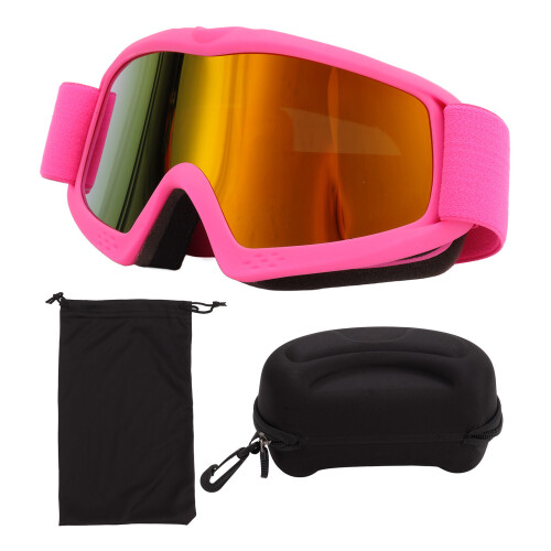 Kinder-Ski-Brillen mit HD-Beschichtung, UV-Schutz, stoßfest, pink 1