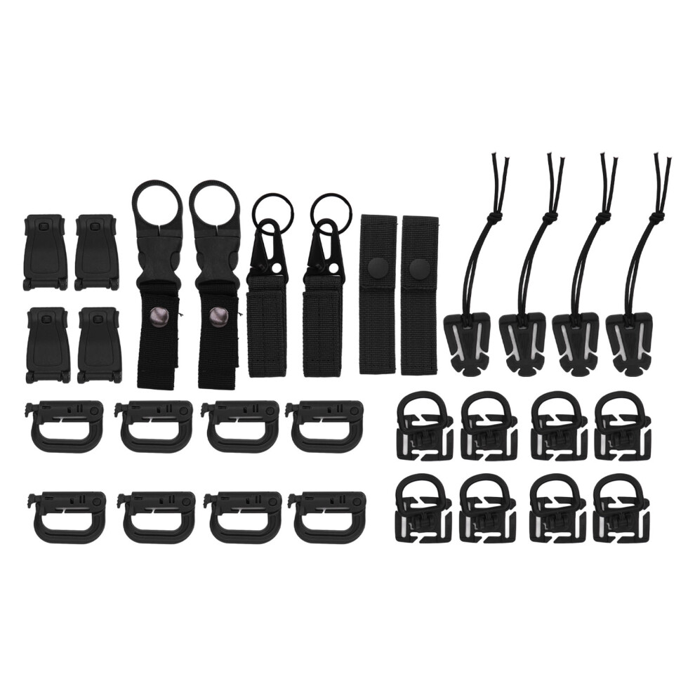 30 Pcs Molle D Buckle Attachments Backpack Nylon Clips For Camping Travel Black 9391371931415