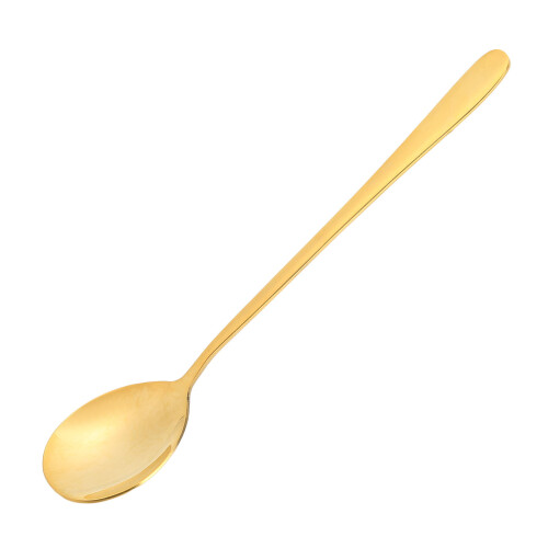 Gold Soup Spoon Polished Brass Long Handle Rust-Resistant for Dining & Parties 1