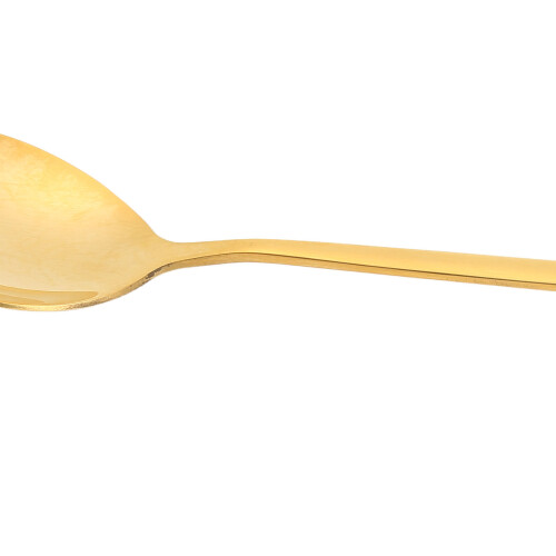 Gold Soup Spoon Polished Brass Long Handle Rust-Resistant for Dining & Parties 2