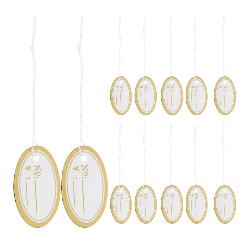2000Pcs Golden Paper Hanging Tags Writable for Commercial Use