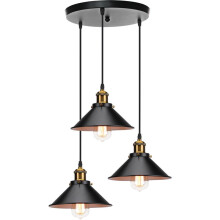 Justerbare kabler industriell pendellampe, enkel installasjon lysekronemateriale for vintage Edison-stil pendellampeskjerm (svart og hvit)