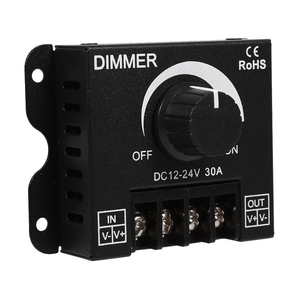 Dc 12V-24V Led Dimmer Switch, Black Aluminum Adjustable Brightness Controller, Pwm Dimming, Knob-Operated Control With Memory, Compatible With 9433291770993