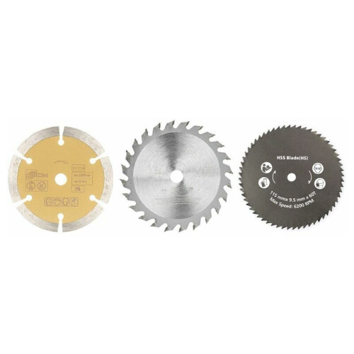 Ultimate Circular Saw Blade Set, 115MM Multi-Purpose Cutting Tools, Assorted Blades for Versatile Projects, Durable High-Quality Tct Hss Carbide, 1