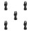 5Pcs Black Durable Nylon Bathroom Partition Feet Supportive Brackets 5