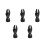 5Pcs Black Durable Nylon Bathroom Partition Feet Supportive Brackets 6