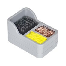 Solder Dross Organizer And Soldering Tip Cleaner Metal Tin Storage Container For Soldering And Welding Grey