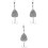 3Pièces Crochets De Suspendus Acier Titane Argentés 5
